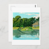浮世絵蓮井No50岡山後楽園 ポストカード (正面/裏面)