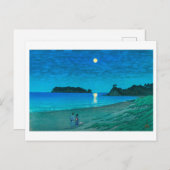 浮世絵蓮井No54満月アットビーチ ポストカード (正面/裏面)