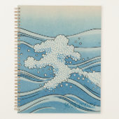 浮世絵風のオーシャン ウェーブ アートプリント プランナー手帳 (正面)