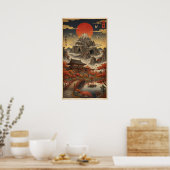浮世絵風の富士山の秋景色 ポスター (キッチン)