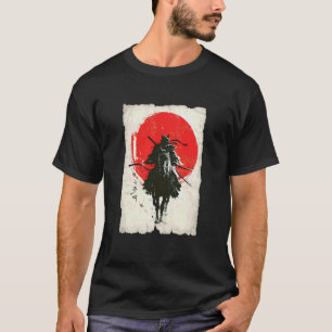 浮世絵風の武士ネコ騎手 日本の武士 A Tシャツ