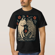 浮世絵風の猫の調和 日本の芸術