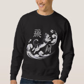 浮世絵風の猫サッカーアート - 日本美術ファン向け スウェットシャツ (正面)