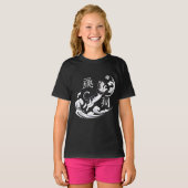 浮世絵風の猫サッカー:日本美術愛好家に捧ぐ Tシャツ (正面フル)