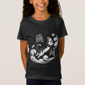 浮世絵風の猫サッカー:日本美術愛好家のためのエレガントなデザイン Tシャツ (正面)