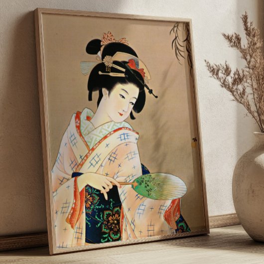 浮世絵風ゲイシャ女性 ポスター