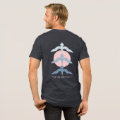 浮世絵風ジャパニーズ・フィッシュホーク Heather Black トライブレンドTシャツ (フル背面)