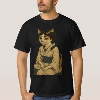 浮世絵風三毛猫 Tシャツ