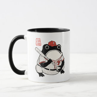浮世絵風日本美学野球カエル マグカップ