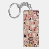 浮世絵風猫柄: 国芳 キーホルダー (正面左)