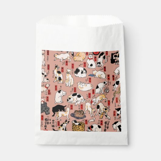 浮世絵風 猫柄: 国芳 フェイバーバッグ (正面)
