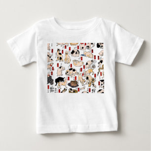 浮世絵風 猫柄: 国芳 ベビーTシャツ