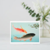 浮世絵 – コモンとゴールデンカープ ポストカード (スタンド正面)