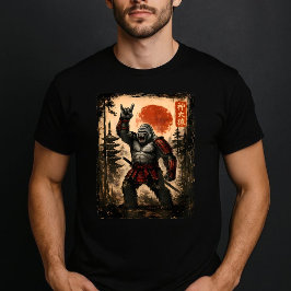 浮世絵 ゴリラ ロック オン グラフィックTシャツ Tシャツ