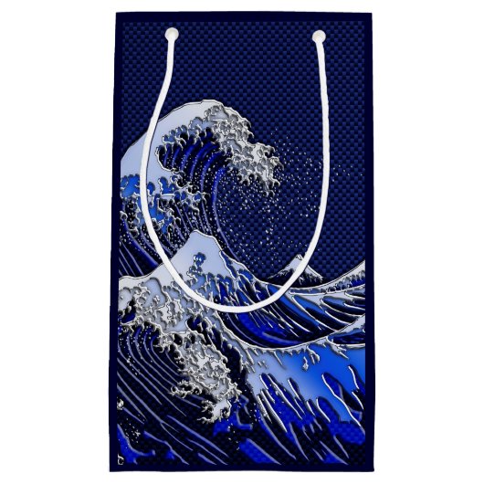 浮世絵・北斎の波 モダンスタイル スモールペーパーバッグ (正面)