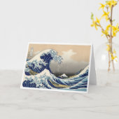 浮世絵 – 北斎の津波カード カード (黄色い花)
