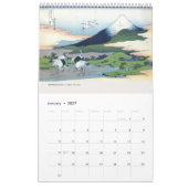 浮世絵[北斎]山富士36景(M) カレンダー (1月 2027)