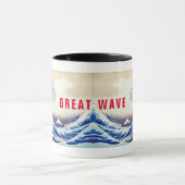 浮世絵 – 北斎： No21 素晴らし Wave - マグカップ (中央)