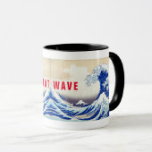 浮世絵 – 北斎： No21 素晴らし Wave - マグカップ (正面右)