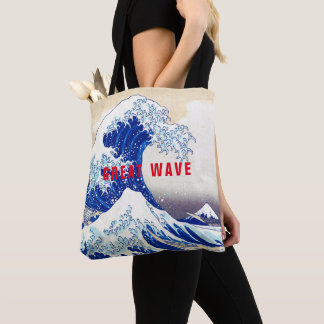 浮世絵 – 北斎： No.21素晴らし Wave - トートバッグ