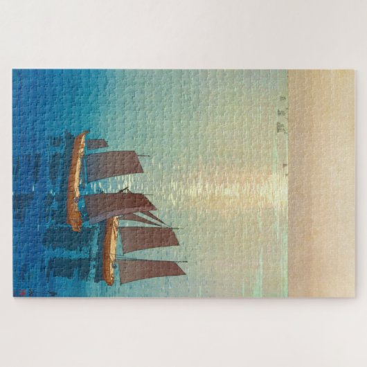 浮世絵 – 吉田 – 01 – キラキラ輝く海 ジグソーパズル (横)