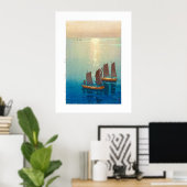 浮世絵 – 吉田 – 01 – キラキラ輝く海 ポスター (ホームオフィス)