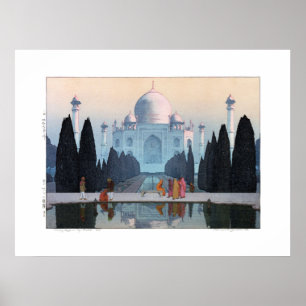 浮世絵 – 吉田 – 03 - Taj Mahal in Morning Mist ポスター