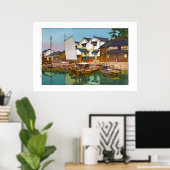 浮世絵 – 吉田 – 05 – 鞆の浦の倉 –  ポスター (ホームオフィス)