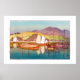 浮世絵 – 吉田 – 17 – 潮待ち –  ポスター