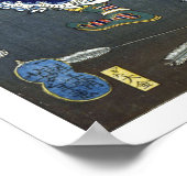 浮世絵- 和漢百物語 No.10 - 雷震・順風耳・千里眼 - ポスター (角)