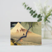 浮世絵 少年 富士山 日本 古董 ポストカード (スタンド正面)