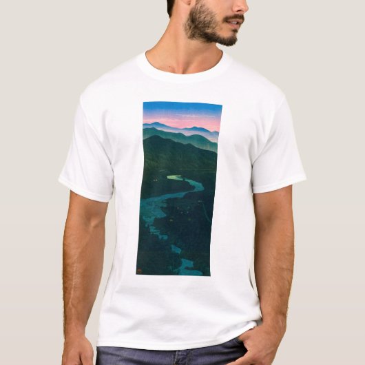 浮世絵 巴水 第58 越中庵谷峠 Tシャツ (正面)