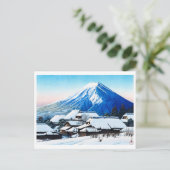 浮世絵【巴水】A22 吉田の雪晴 ポストカード (スタンド正面)