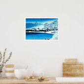 浮世絵 巴水 C28 小木港の雪の明け方 ポスター (キッチン)