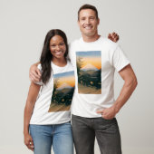 浮世絵 巴水 No53 由比町より望む富士山 Tシャツ (ユニセックス)