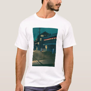 浮世絵 巴水 No61 大坂宗右衛門町の夕 Tシャツ