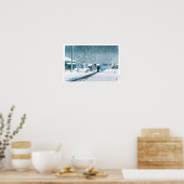浮世絵 - 巴水 - No.3 月島の雪 ポスター (キッチン)
