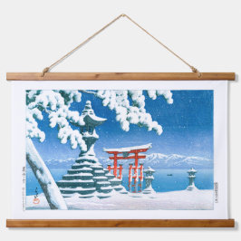 浮世絵 - 巴水 - No.4 厳島の雪 吊り下げ型タペストリー