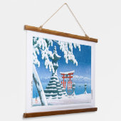 浮世絵 - 巴水 - No.4 厳島の雪 吊り下げ型タペストリー (傾斜あり)