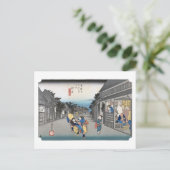 浮世絵 広重 東海道五十三次 御油 ポストカード (スタンド正面)