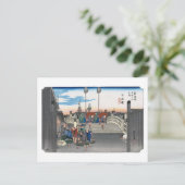 浮世絵 広重 No.00-1 日本橋 ポストカード (スタンド正面)
