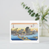 浮世絵 広重 No.02-1 川崎 ポストカード (スタンド正面)