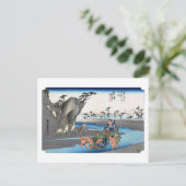 浮世絵 廣重 東海道五十三次之内　興津 No.17 ポストカード (スタンド正面)