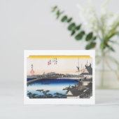 浮世絵 廣重 東海道五十三次 吉田 ポストカード (スタンド正面)