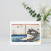 浮世絵 廣重 東海道五十三次 桑名 ポストカード (スタンド正面)