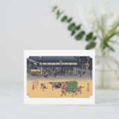 浮世絵 廣重 東海道五十三次 草津 ポストカード (スタンド正面)