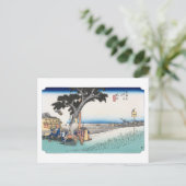 浮世絵 廣重 東海道五十三次 袋井 ポストカード (スタンド正面)