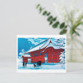 浮世絵 [弘明] 本郷赤門雪景 ポストカード (スタンド正面)