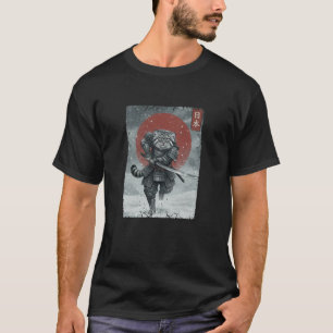 浮世絵 日本の古武士 サムライ マヌルネコ Tシャツ