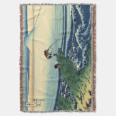 浮世絵　歌川北斎　神奈川沖の漁夫 スローブランケット (正面縦)